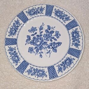 Myott Melody Blue White Floral Ironstone Dinner Plate 9.65" England